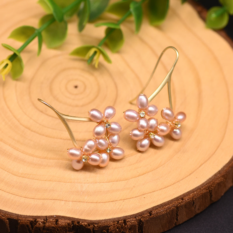 14 carrot gold plated Natural Freshwater Pearls Handmade Earrings