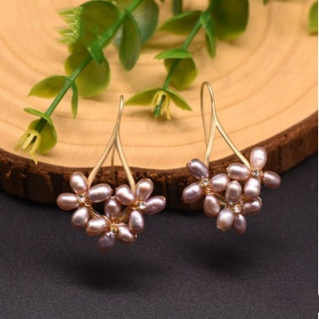 14 carrot gold plated Natural Freshwater Pearls Handmade Earrings