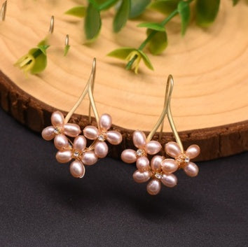 14 carrot gold plated Natural Freshwater Pearls Handmade Earrings