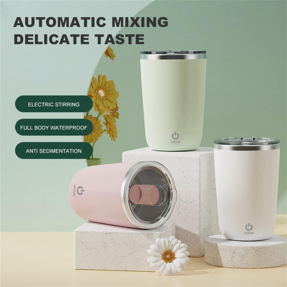 Electric Stainless steel 350ml Self Stirring  Coffee & All in one mixing Mug