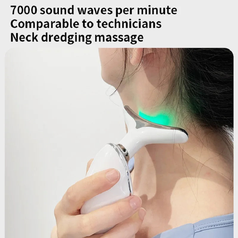 Neck & Face Beauty Device for Skin Tightening,Double Chin Reduction,Anti Wrinkle Effects & Lifting Massage With Colorful LED Photon Therapy